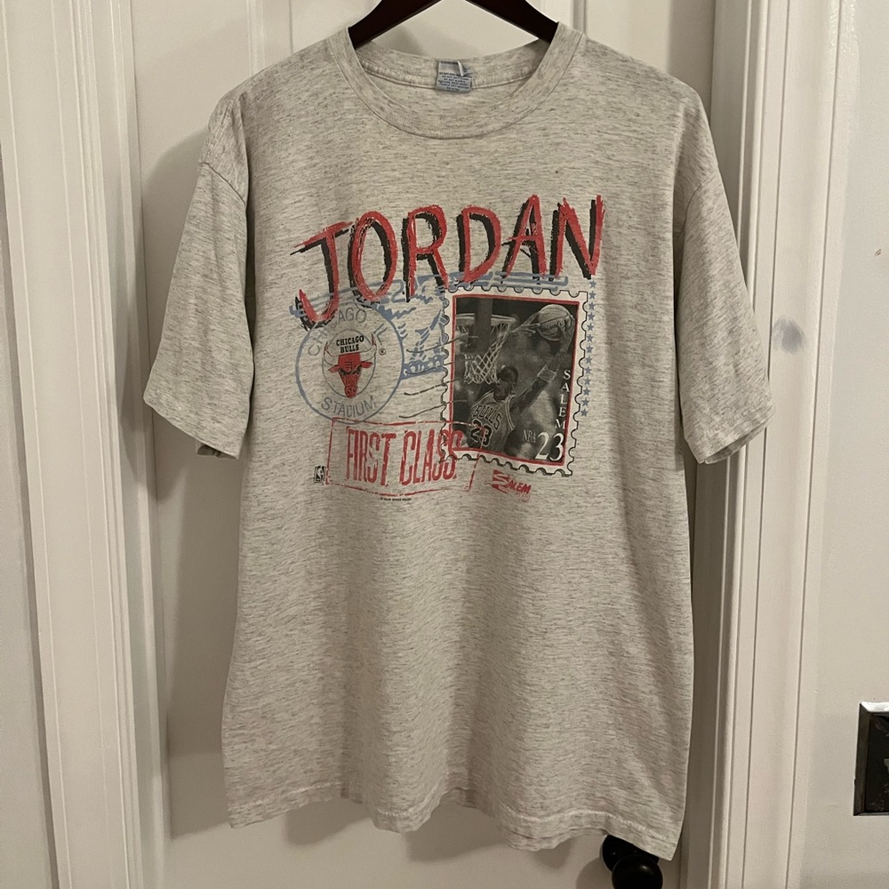 Vintage‎ 1990 Michael Jordan Chicago Bulls Salem Sportswear T-Shirt Grey XL